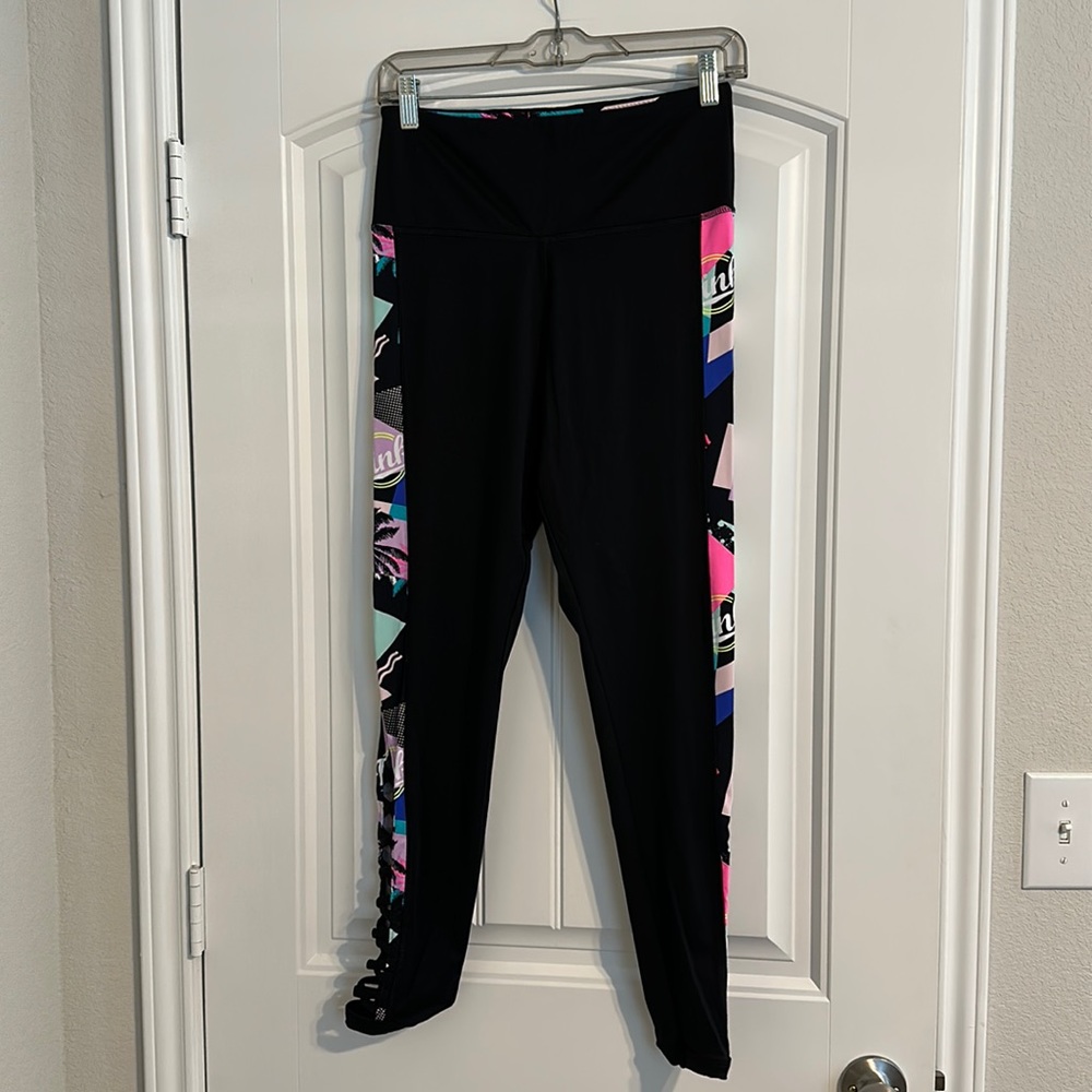 PINK Black and Patterned Leggings